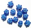 12 8-10mm Milky Blue, White, & Sapphire Bumpy Beads